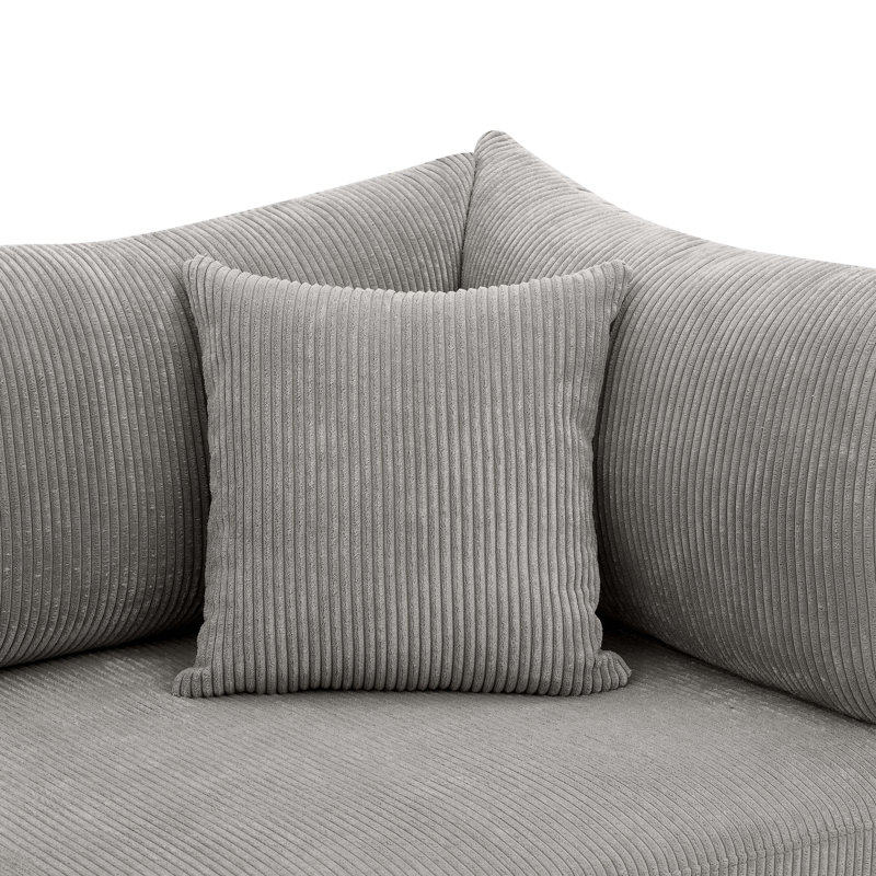 Alcantara Upholstered 89.5'' Sofa, Cloudy Gray Corduroy