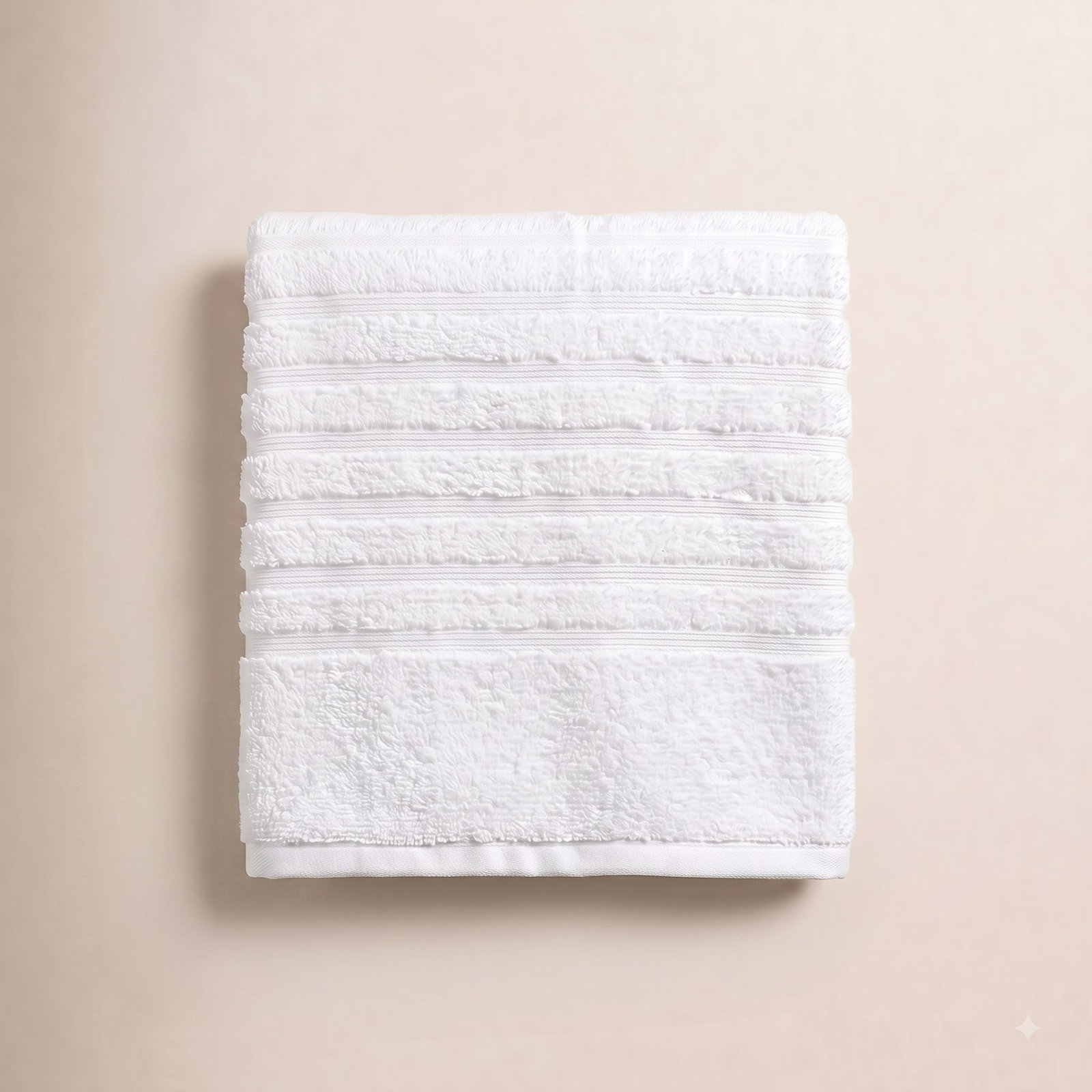 Zero-Twist Cotton Ribbed Hand Towels, White, Hand Towels - 6 Pack