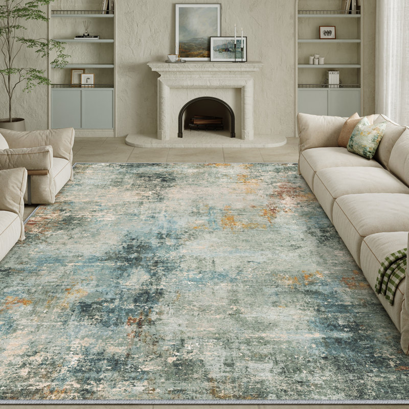 Aevum Abstract Art Area Rug For Modern Living Room Or Studio, Rectangle 8'6" x 11'6"