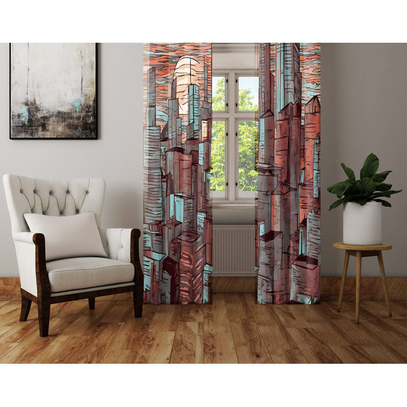 Semi Sheer Curtain Pair, 20" W x 82" L