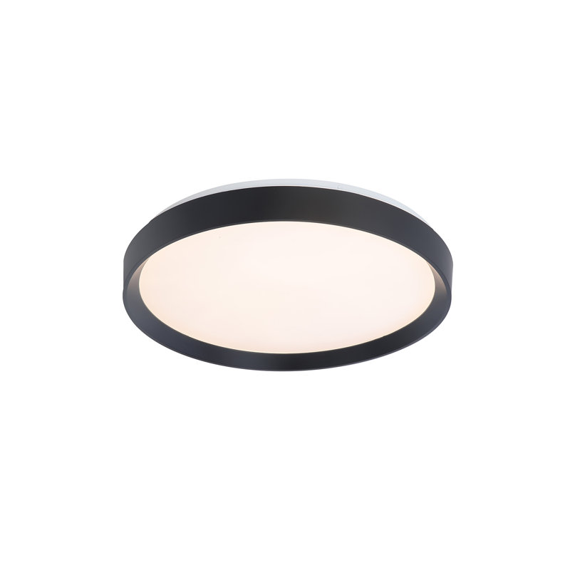 Plafonnier encastré à DEL 15 po Hudson 5CCT, H 3,25 po x l 14,9 po x P 14,9 po, Noir mat