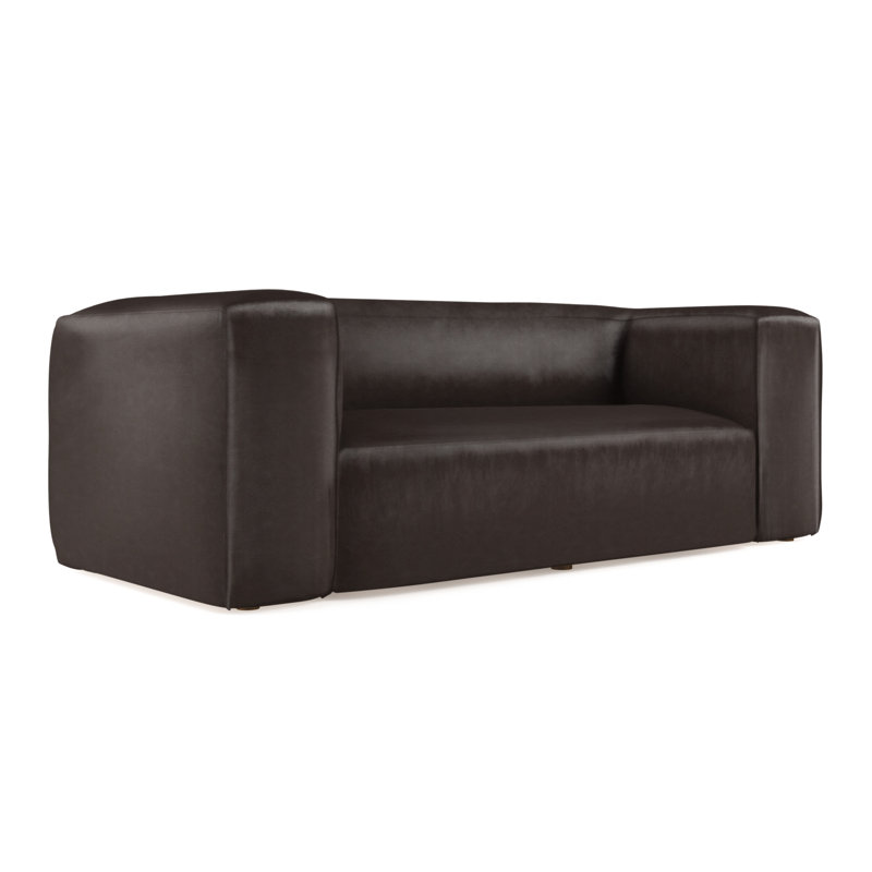 Varick Oversize Track-Arm Sofa with Flange, Box Weave Linen Pumice, 30" H x 108" W x 41" D, Weathered