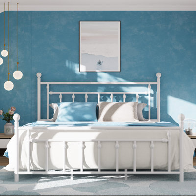 Edsall Metal Bed with Headboard and Footboard No Boxspring Needed