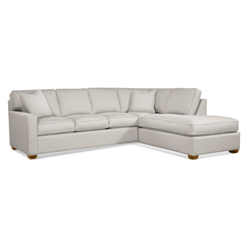 Gramercy Park Chaise Sectional, Right Hand Facing, White Textured Performance; 0865-91, Havana
