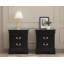 Ensemble de 2 tables de chevet noires 2 tiroirs Temara-726296505