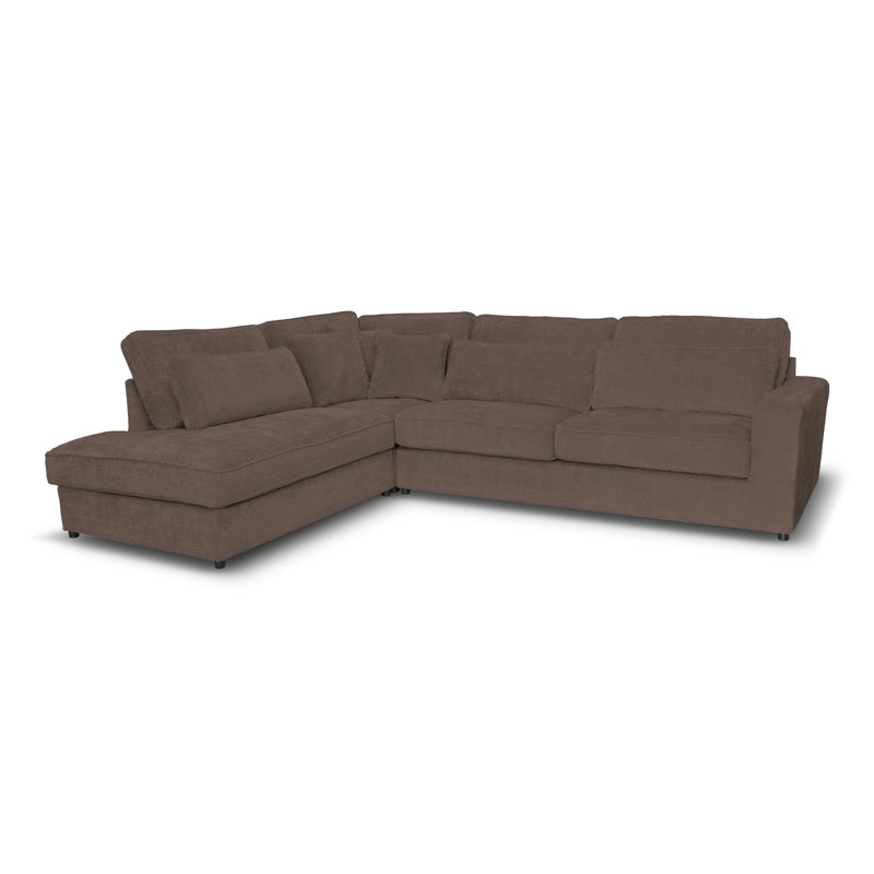 Arve 4 Seater Corner Sofa , Left Facing, Dark Brown