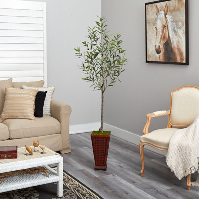 69 po. Olive artificielle en pot