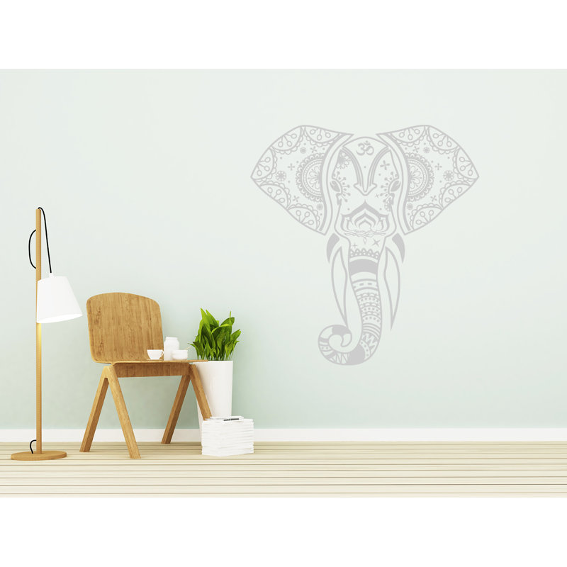 Adhésif décoratif éléphant, H 46 po x l 48 po, Argent