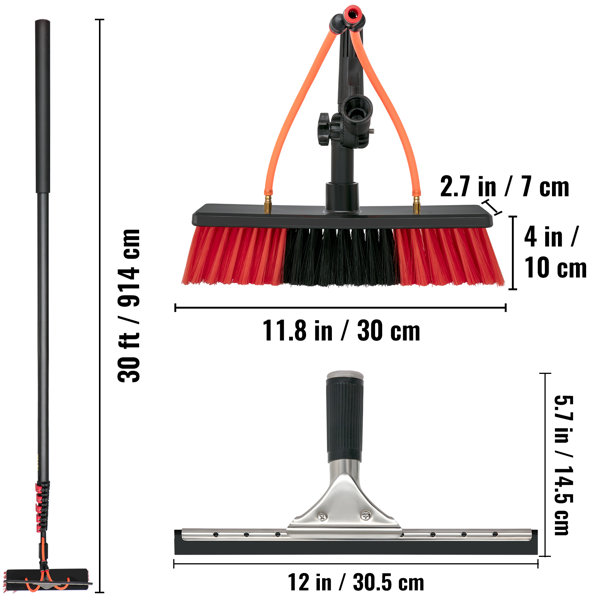 Window Washing Kit Cleaning Brush, Water Fed Pole Kit