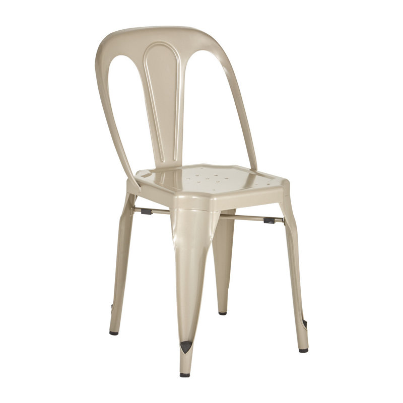 Canina 45cm H Metal Slat Back Stacking Side Chair, Champagne