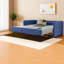 Lit de jour moderne rembourré avec couchette simple, tissu Boucle, pour la maison