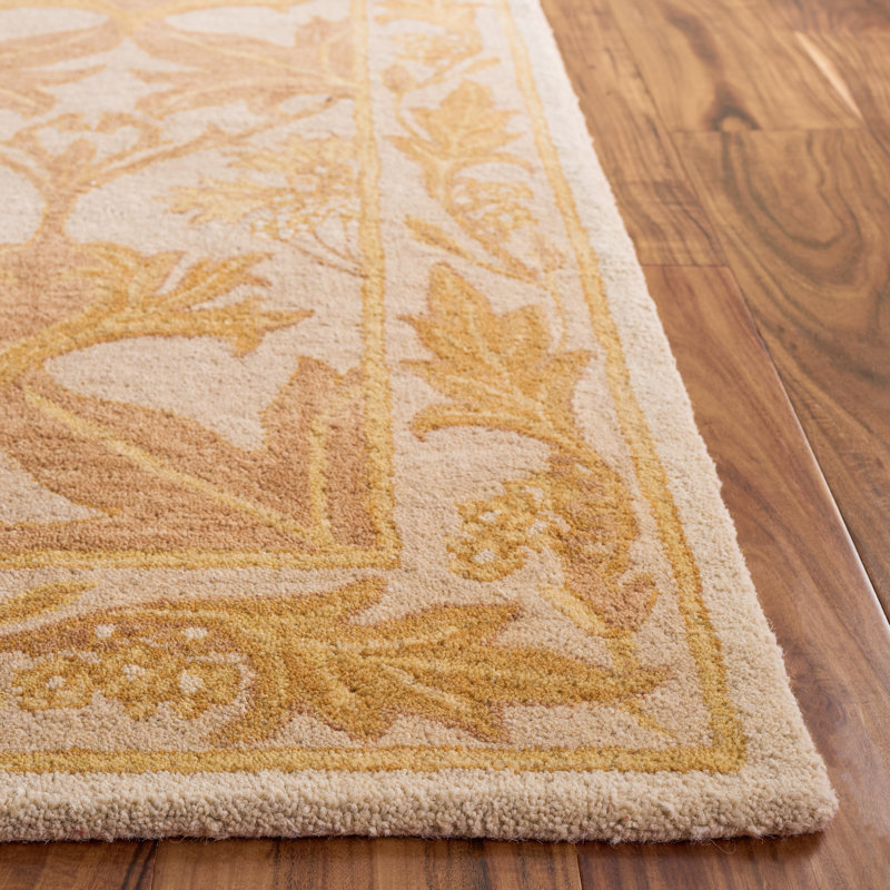 Antiquity Hand-Tufted Beige / Gold Area Rug, Rectangle 5' x 8'