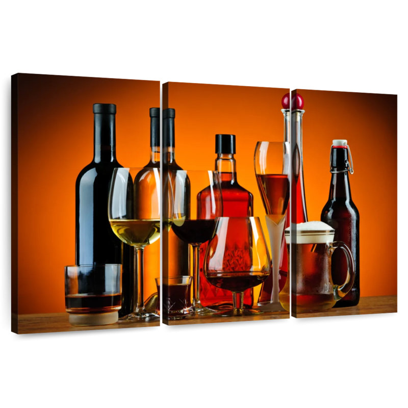 Yarlin Glasses Of Alcohol, 24" H x 38" W