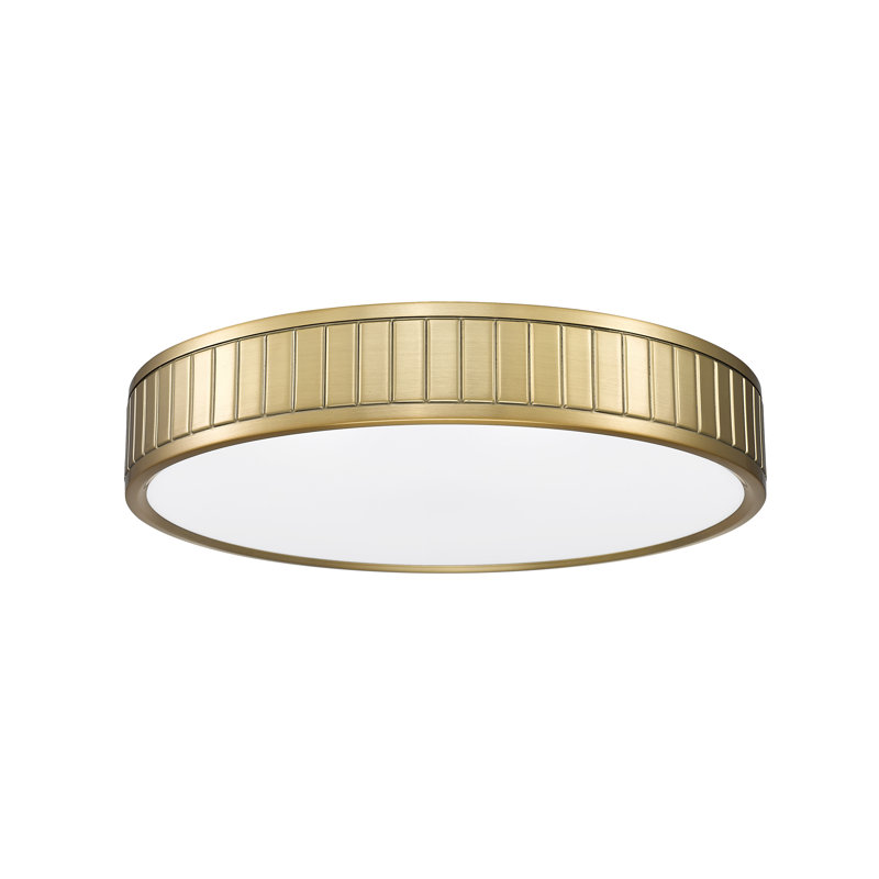 Chardey Acrylic LED Flush Mount, Modern Gold, 3" H x 16.5" W x 16.5" D