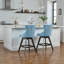 Tabourets de bar pivotants en velours avec décoration capitonnée et pieds en bois Cicero-129234621-129234626