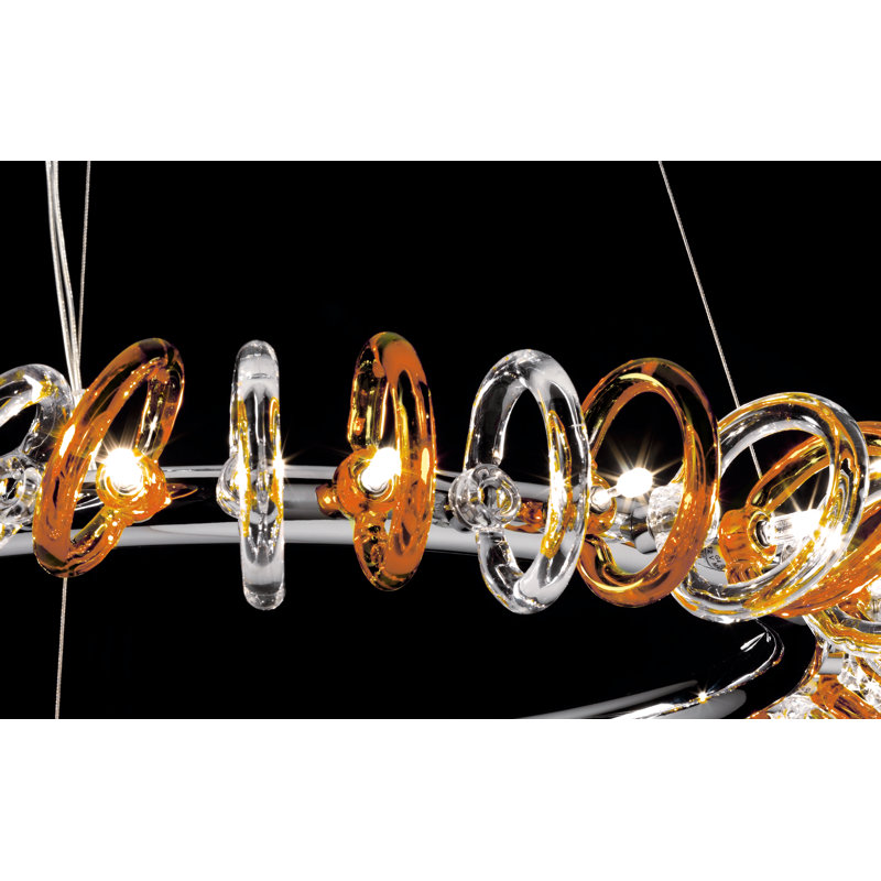 Spice 5-Light Armed Sconce, Crystal and amber