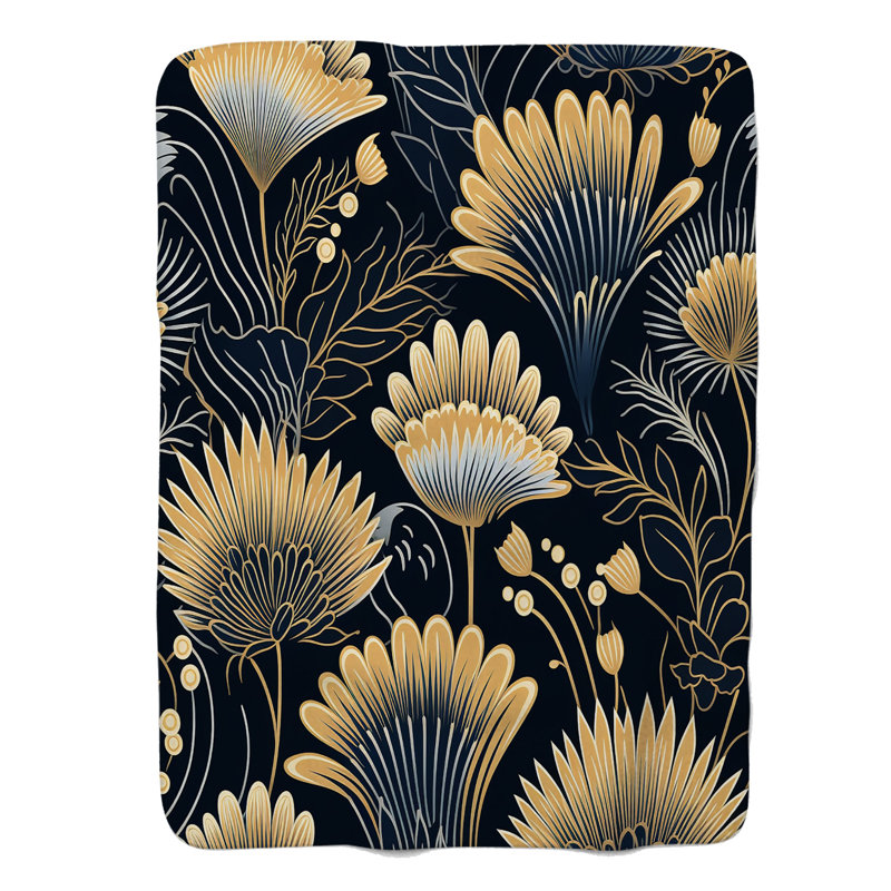 Dark Blooms - couverture de qualité supérieure 1 pièce, Grand lit
