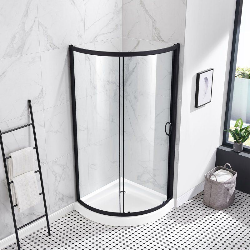 Ensemble de douche ronde réversible avec cadre inclus l 32,68 po x P 32,68 po x H 76,97 po Breeze