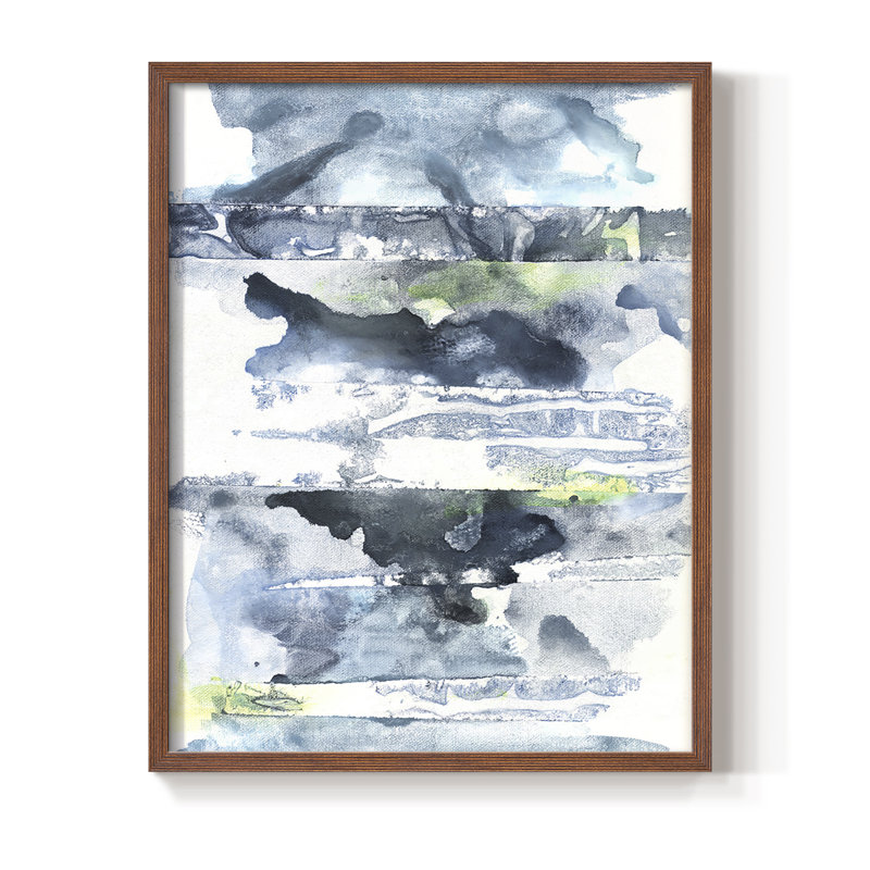 «Blue Memories II», reproduction encadrée - bois massif, Brun, H 10 po x l 8 po