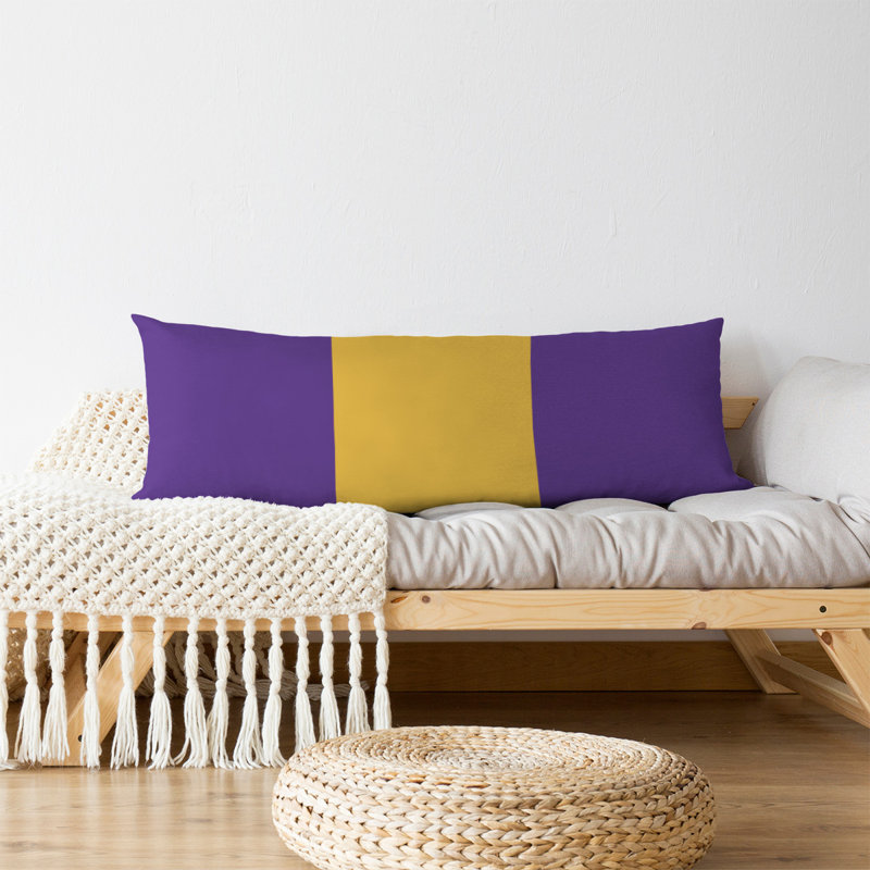 Stripes Medium Polyester/Polyfill Body Pillow, Purple/Gold, Atlanta Throwback Football