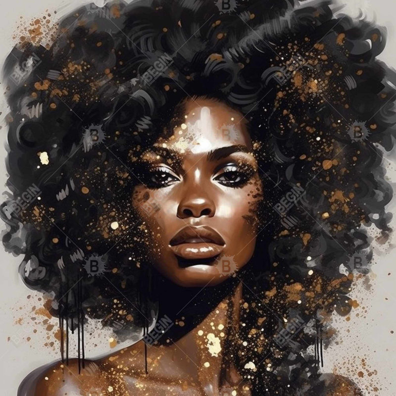 Beauté blanche, toile africaine - cheveux frénétiques, décoration intérieure