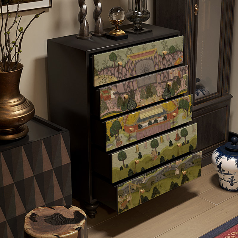 Armoire à tiroirs décorative rétro française