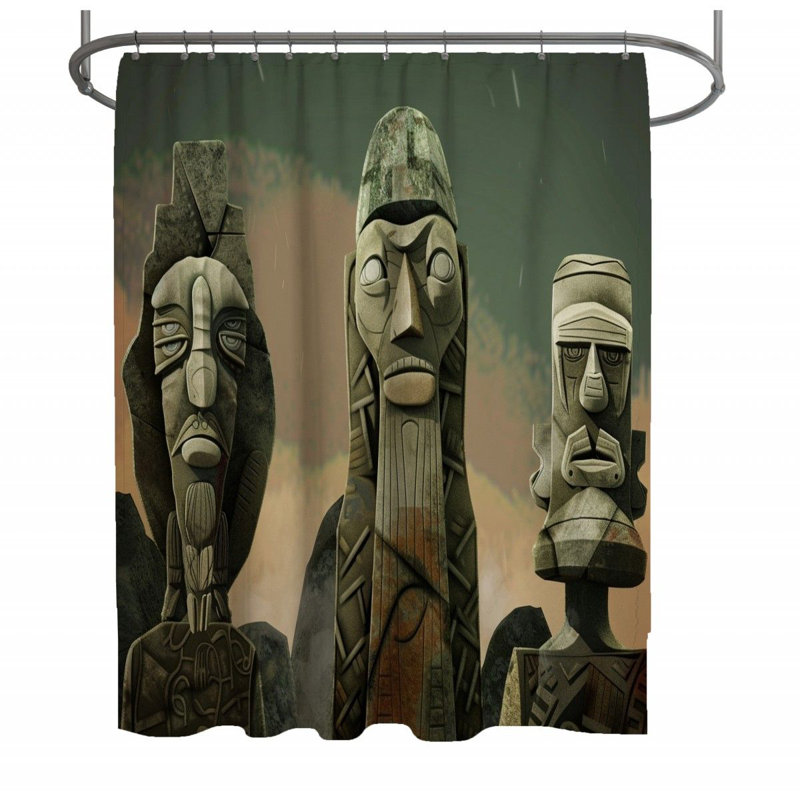 Rideau de douche Moai, H 73 po x l 70 po