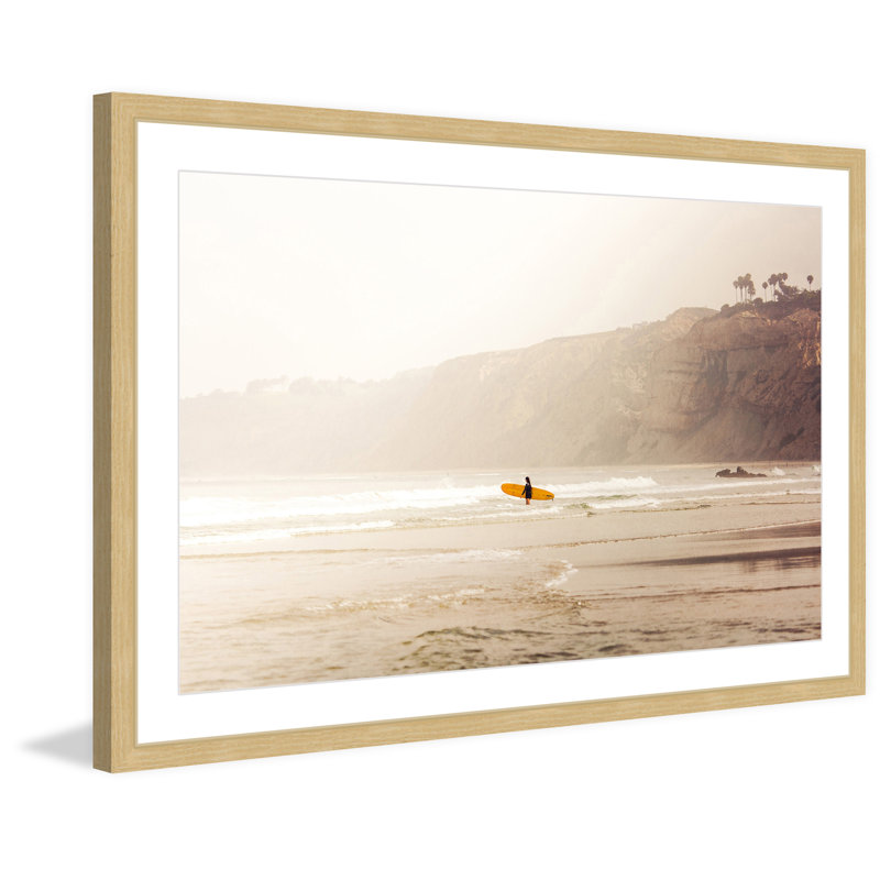 Surfer Girl by Morgan Hartley - Single Picture Frame Print, 41cm H x 61cm W x 4cm D, Wood Frame with White Matte