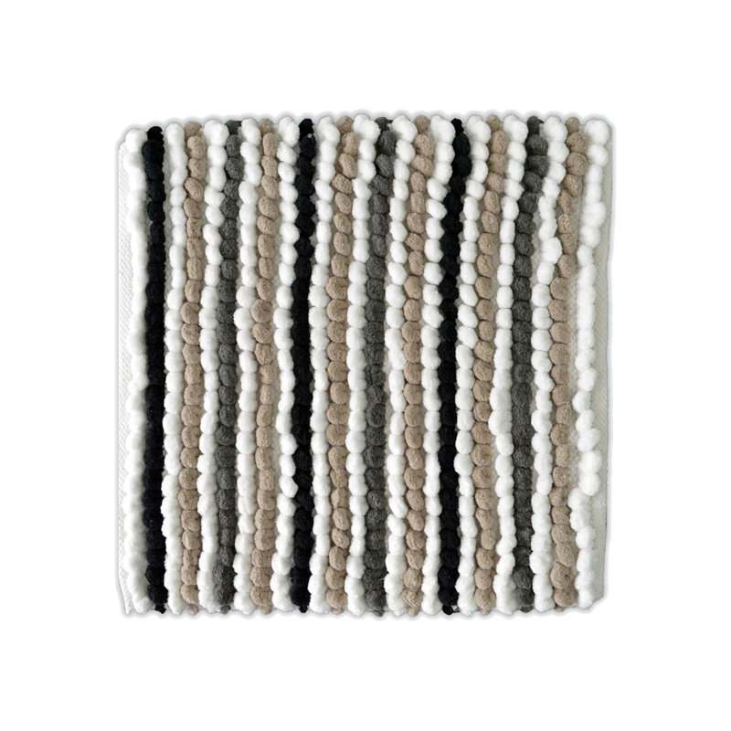 Kupar Chunky Bobble Square Bath Mat, Monochrome