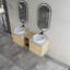 Meuble-lavabo mural 60 po avec lavabo d'art en céramique et 1 tablette de rangement, porte à fermeture en douceur