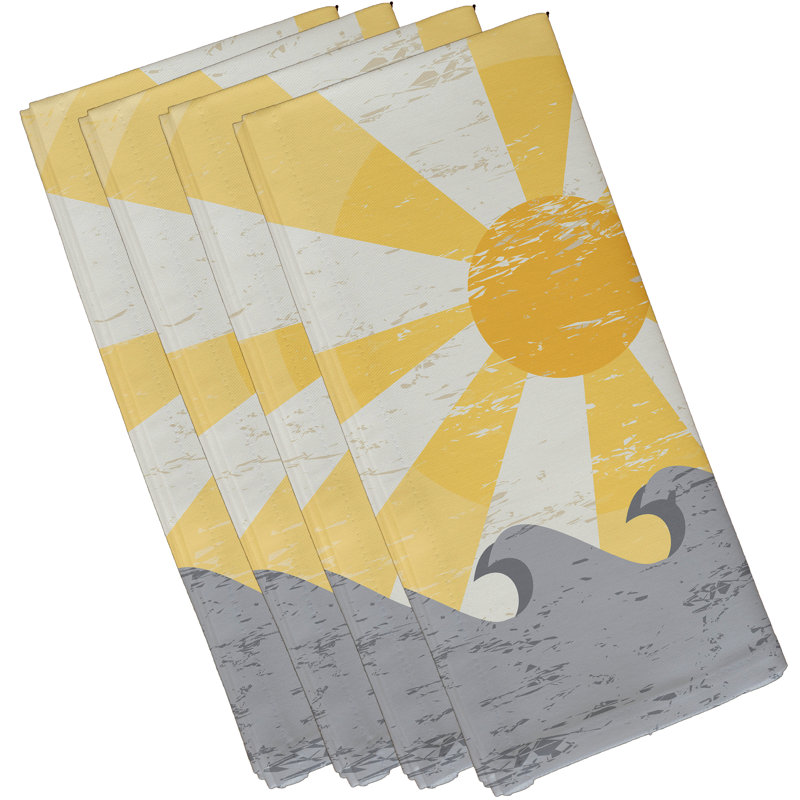 Ensemble de serviettes 4 pièces Almeida, L 18 po x L 18 po, Jaune
