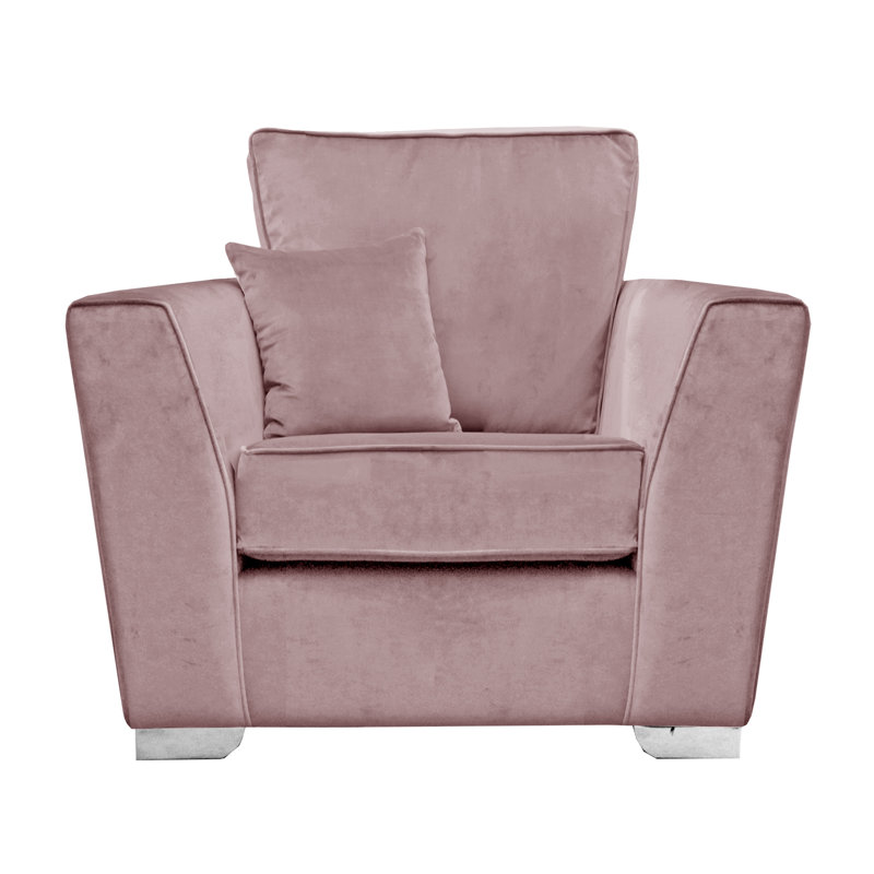 Quade Velvet Armchair, Pink