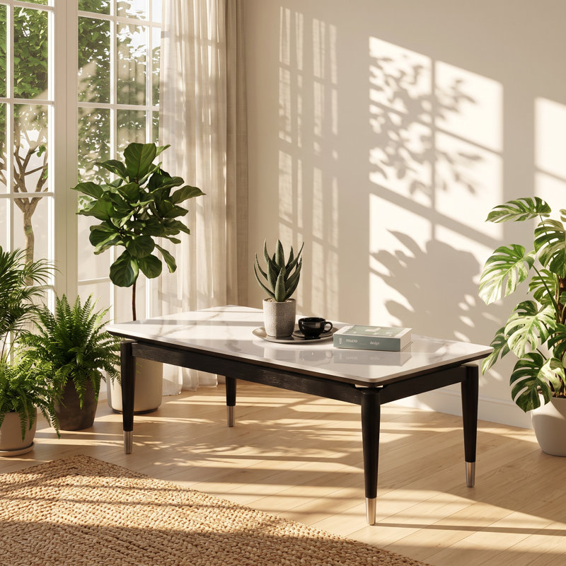 Ensemble de tables basses et de tables de bout en bois d'hévéa l 47,2 po x P 23,6 po x H 18 po Mobilya