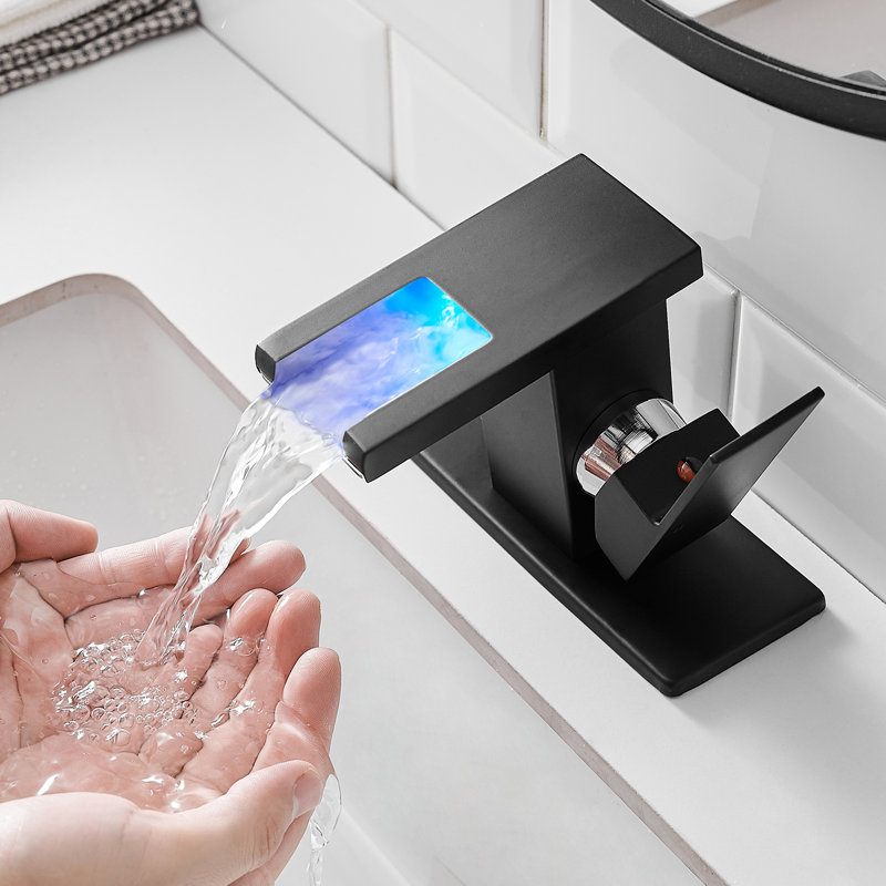 Robinet pour salle de bain Waterfall, Noir mat