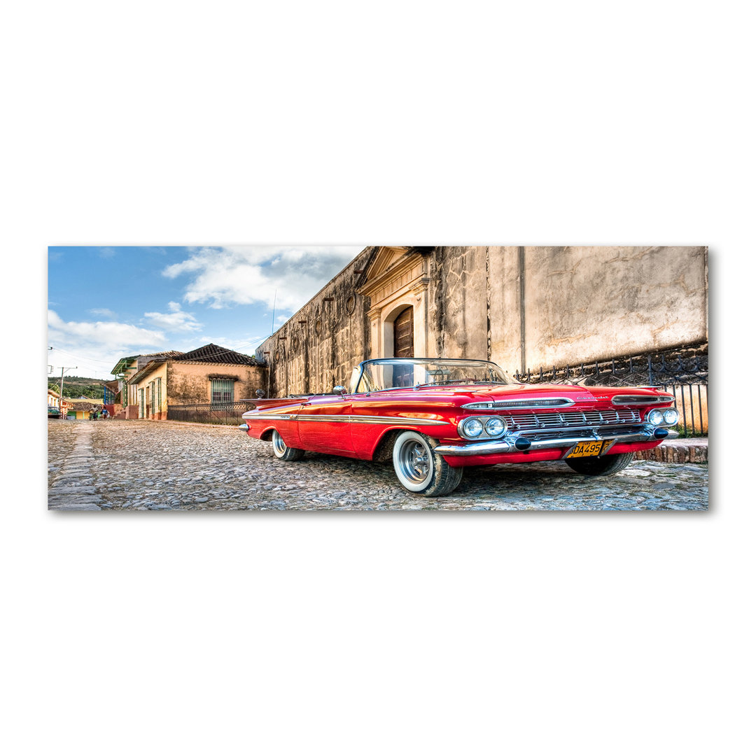 Roter Chevrolet - Kunstdrucke auf Leinwand - Wrapped Canvas