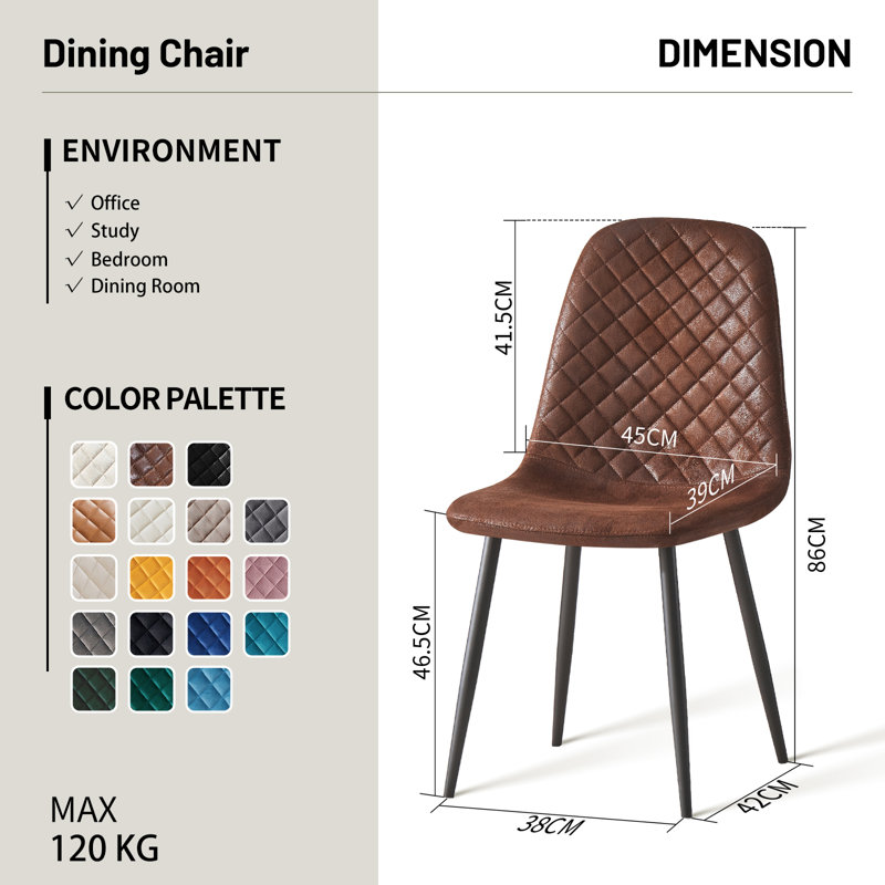 Janziel Suede Upholstered Dining Chair, Suede Brown
