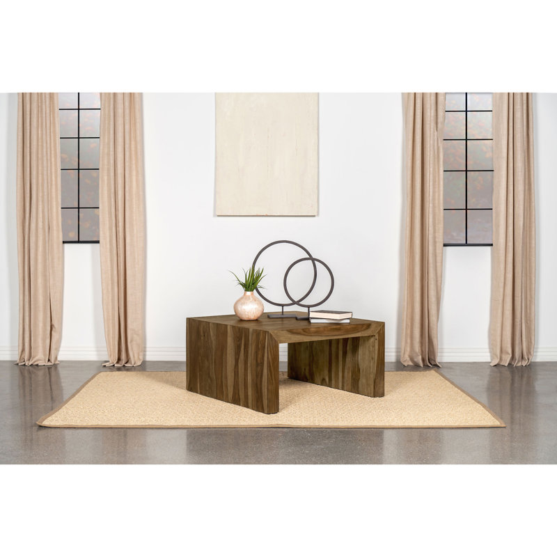 Table basse carrée en bois massif Santana Auburn (table basse incluse)
