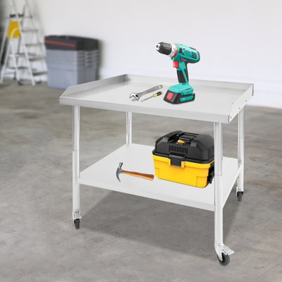 Table de travail à 2 niveaux en acier inoxydable