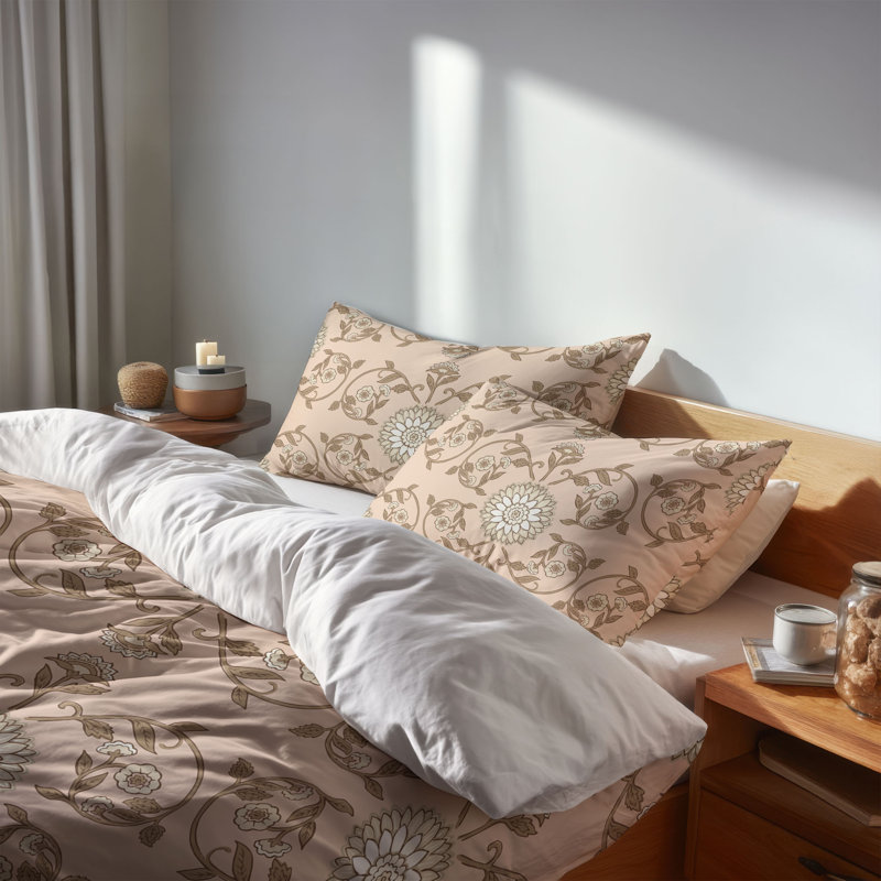Ensemble d'édredon léger Ezimea, Édredon grand + 2 taies d'oreiller standard, Rosé