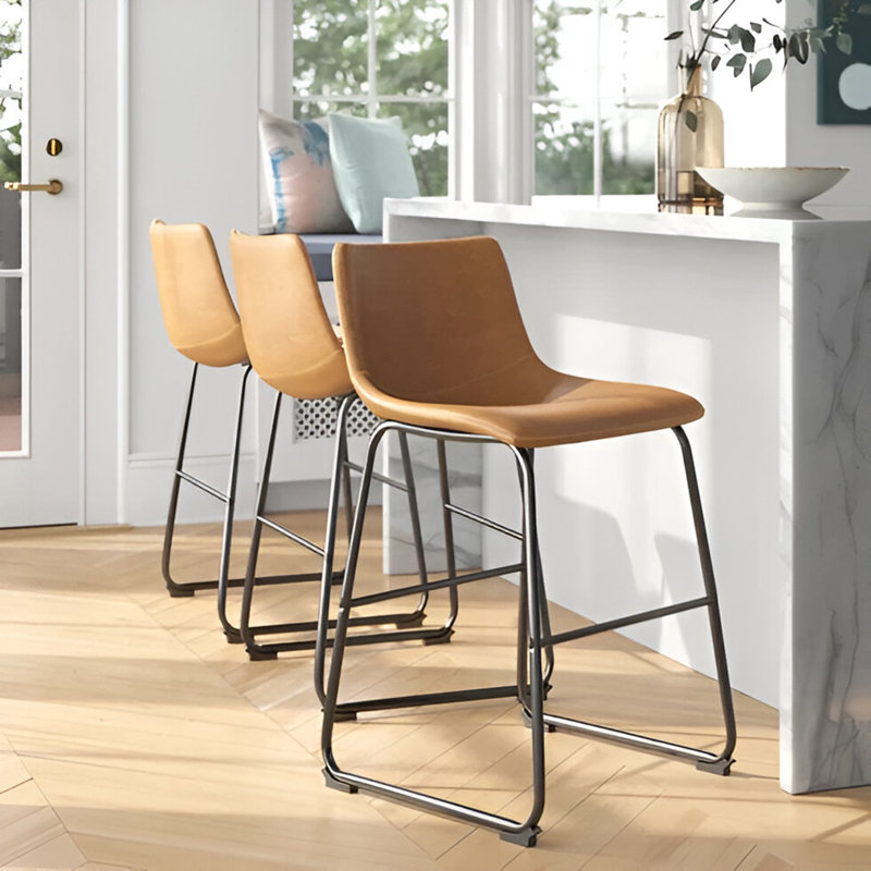 Tabouret Farin (ensemble de 3), Tabouret de comptoir (siège d'une hauteur de 26 p, Tanné