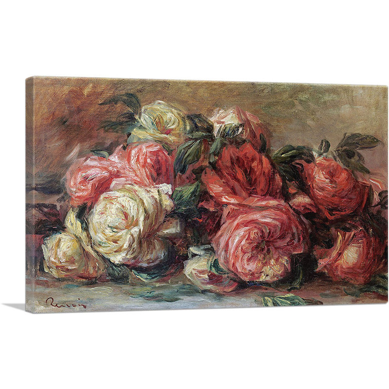 " Discarded Roses 1880 " by Pierre-Auguste Renoir Painting Print, 18" H x 26" W x 1.5" D