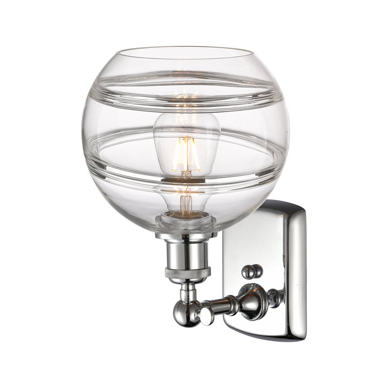 Applique murale 1 lumière Ballston Bienes, Transparent, H 10,88 po x l 8 po x P 8,13 po, Chrome poli