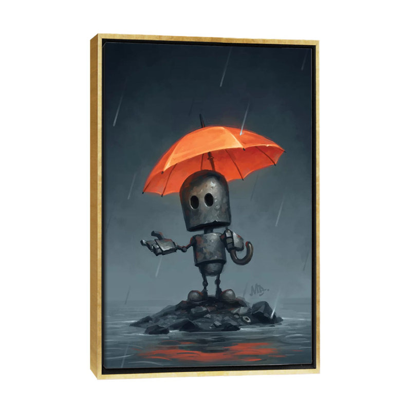 «The Rainy Season» par Matt Dixon - impression d'art graphique, H 60 po x l 40po x P 1,5 po, Toile encadrée d'or