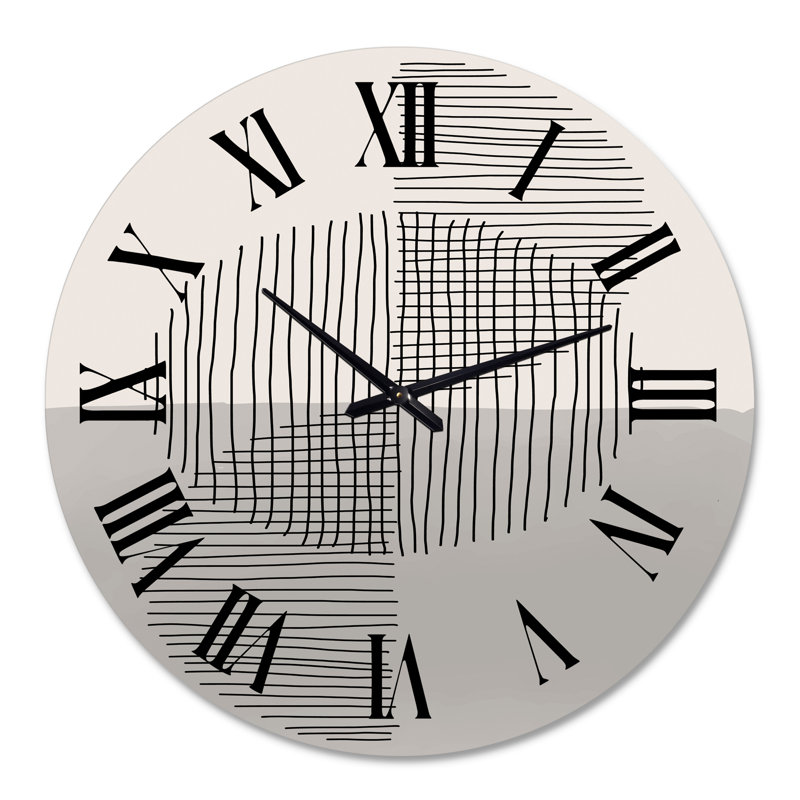 Minimal Geometric Lines and Circle VIII - Horloge murale moderne, Moyenne