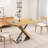 47.25"-63" Dining Table, Natural Colored, Seats 4-6, Retractable Design, & Metal Naturalistic Color Scheme, Retractable, Robust