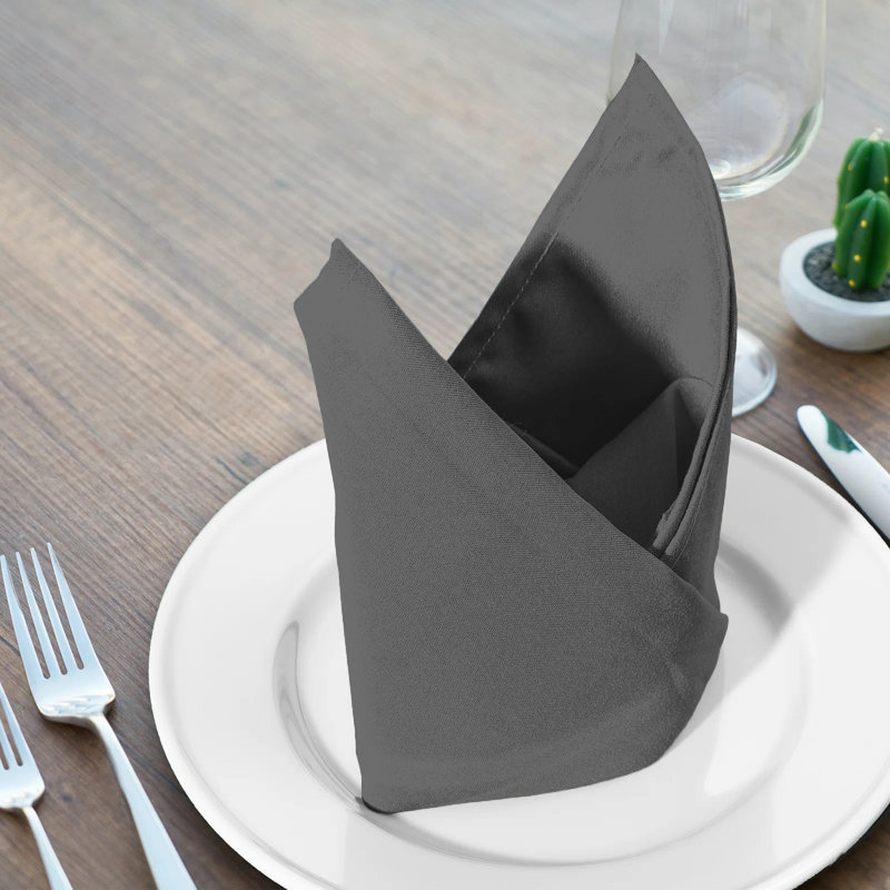 Poly Cotton Enrich Twill Cloth Napkins, Charcoal