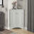 Grey Triangle Bathroom Storage Cabinet With Adjustable Shelves, Freestanding Floor Cabinet For Home Kitchen-773836491