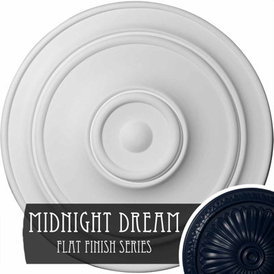 Petit médaillon de plafond classique Endurathane, diamètre extérieur de 40 1/4 po x P 3 1/8 po (convient aux auvents jusqu'à 10 po), fini de rêve de minuit peint à la main