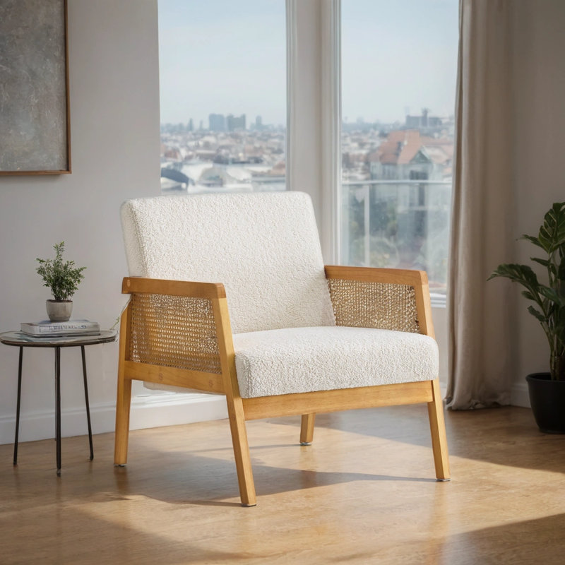Fauteuil moderne Modern - Sherpa, Ivoire ivoire
