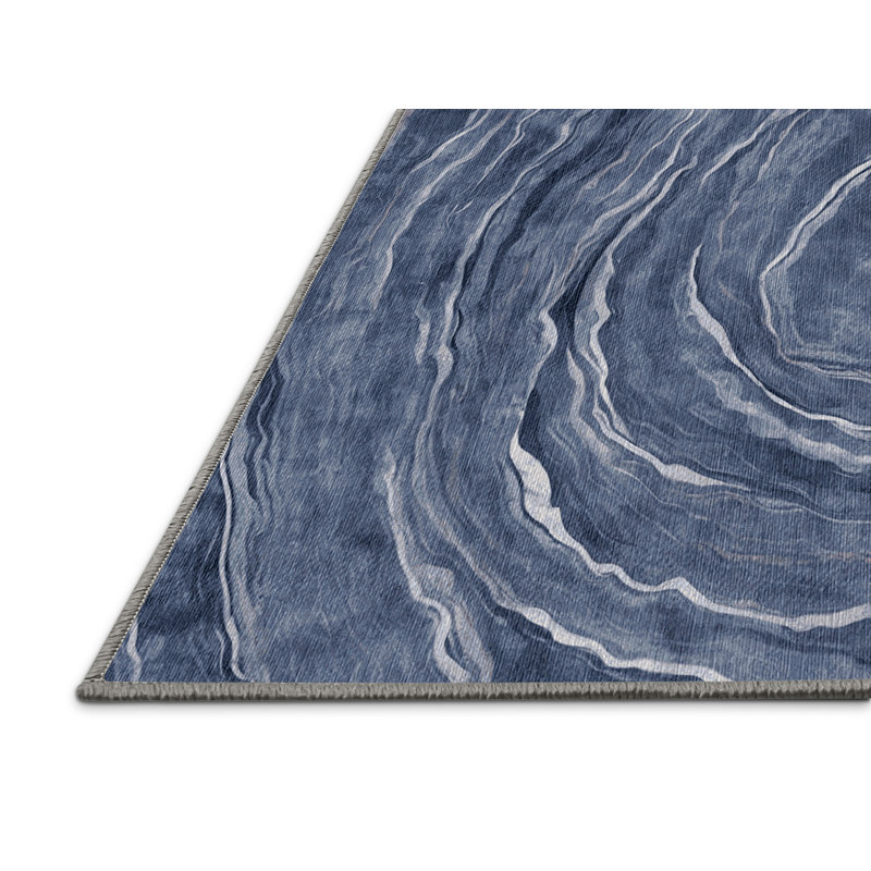 Machine Washable Gray Area Rug, Rectangle 4' x 6'
